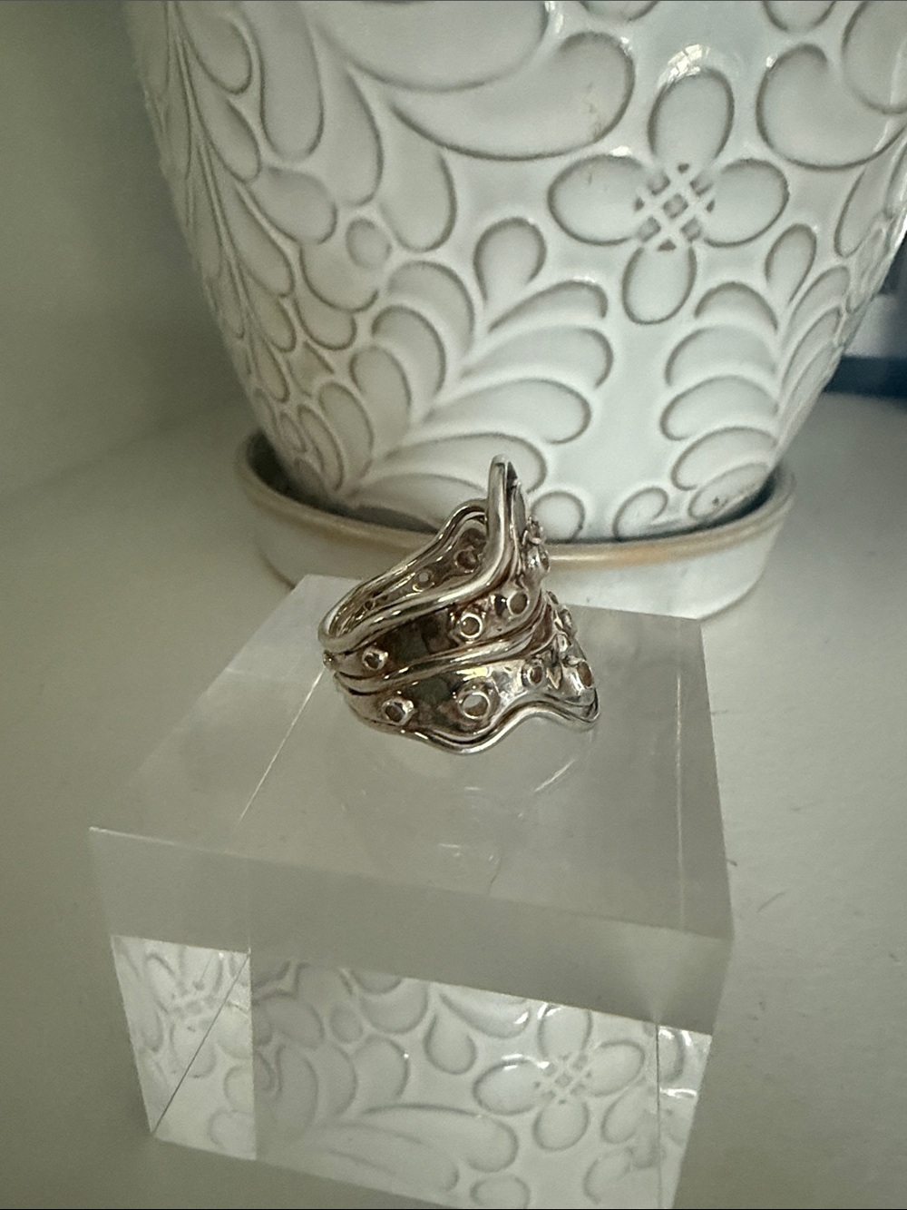 Robert Lee Morris Sculptural Stacked Ring - Silver | Size 6 - Picture 12 of 12